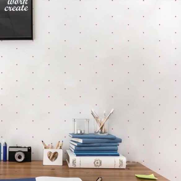 Papel de Parede Adesivo Poá Rosa 1787697