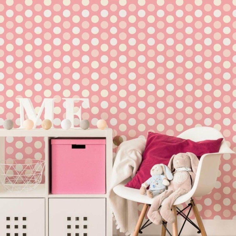 Papel de Parede Adesivo Poá Rosa 2014338343