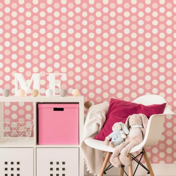 Papel de Parede Adesivo Poá Rosa 2014338343