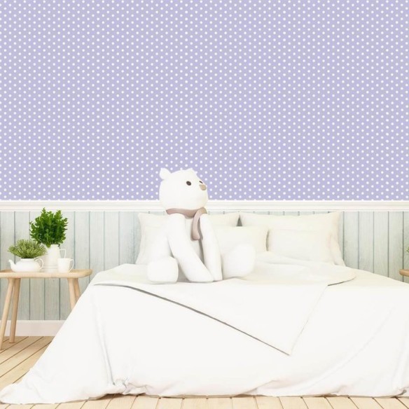 Papel de Parede Adesivo Poá Roxo 2314338343