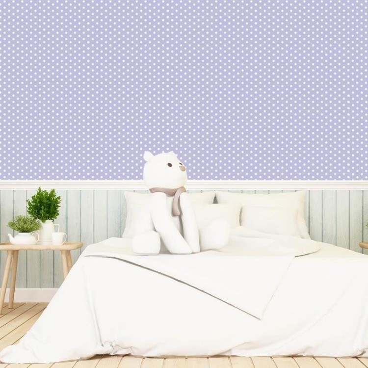 Papel de Parede Adesivo Poá Roxo 2314338343