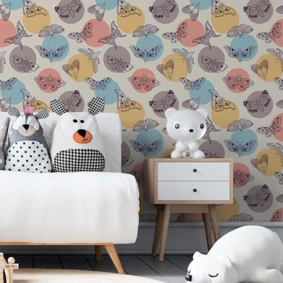 Papel de Parede Adesivo Poá, Mariposas e Borboletas N05014