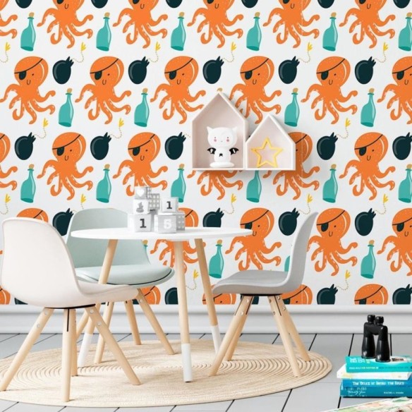 Papel de Parede Adesivo Polvo Pirata N06159