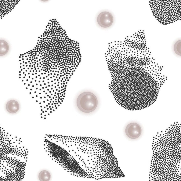 Papel de Parede Adesivo Pontilhado Conchas N018106