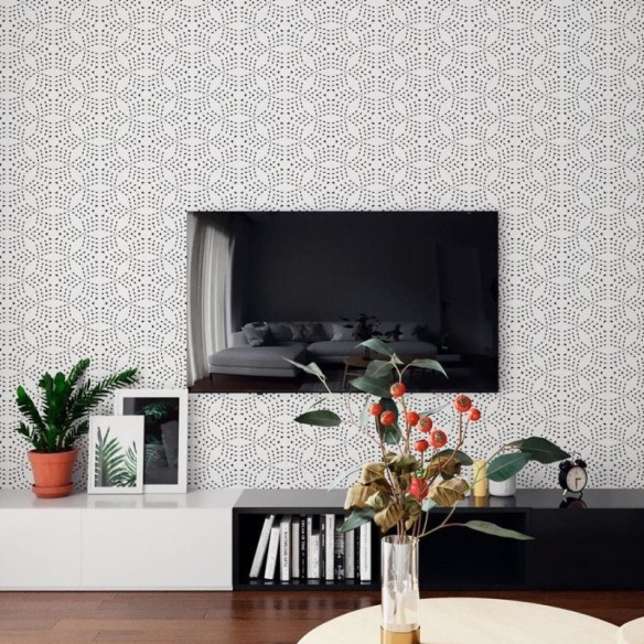 Papel de Parede Adesivo Pontilhismo Floral N06051