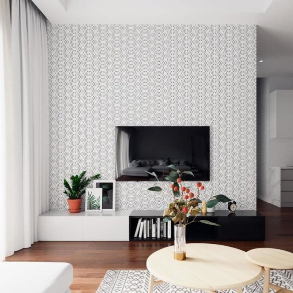 Papel de Parede Adesivo Pontilhismo Floral N06051