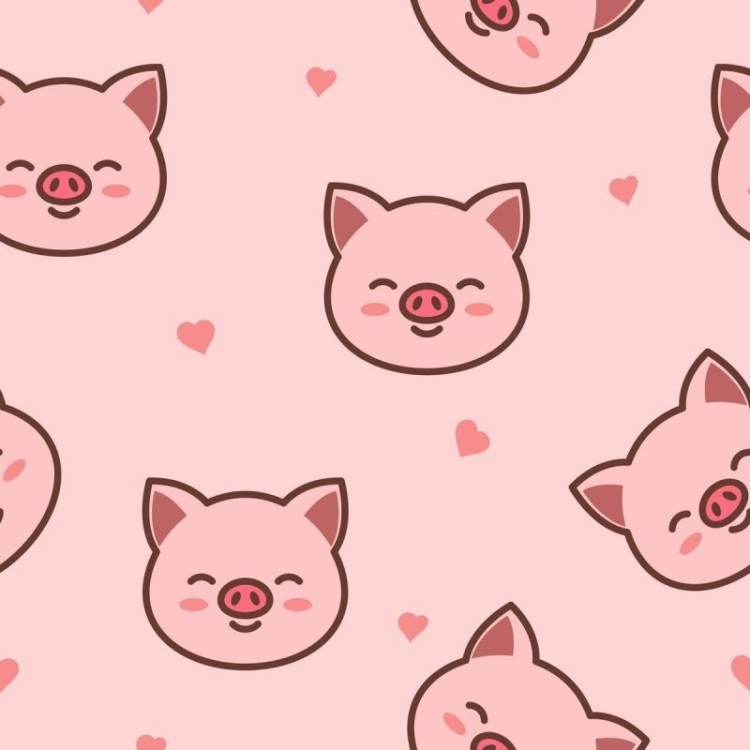 Papel de Parede Adesivo Porquinho Rosa N04042