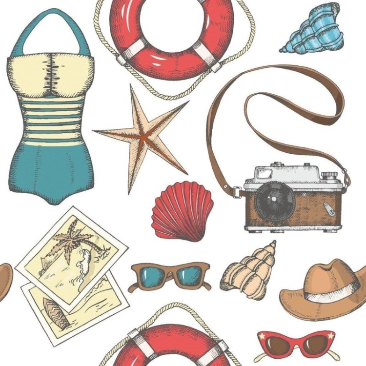 Papel de Parede Adesivo Praia Férias N015195