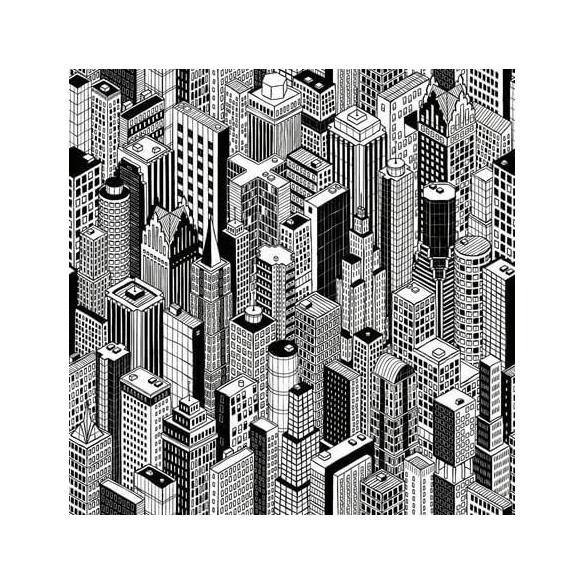 Papel de Parede Adesivo Prédios Preto e Branco 399671626