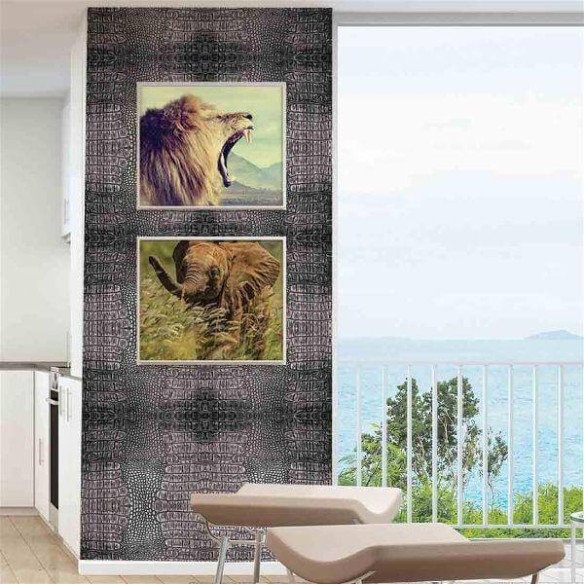 Papel de Parede Adesivo Preto Couro 2943941