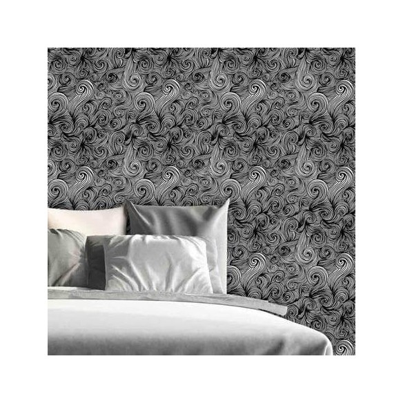 Papel de Parede Adesivo Preto e Branco 0306