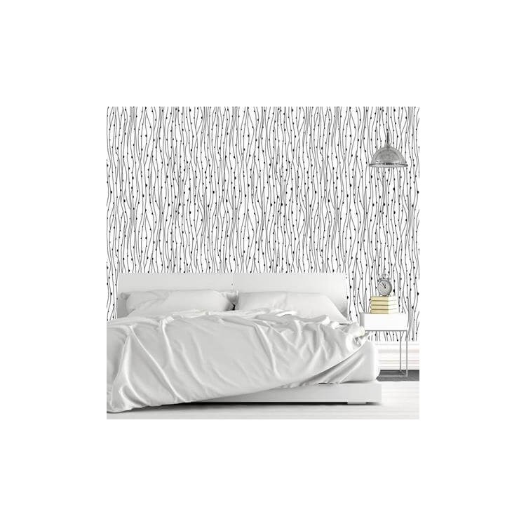 Papel de Parede Adesivo Preto e Branco 0307