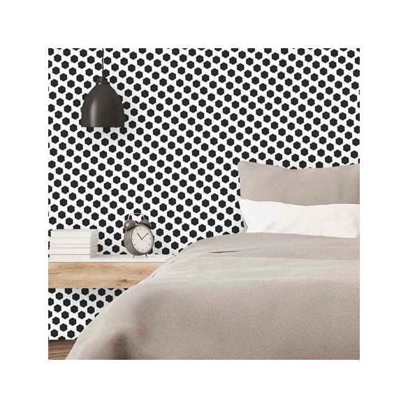 Papel de Parede Adesivo Preto e Branco 455
