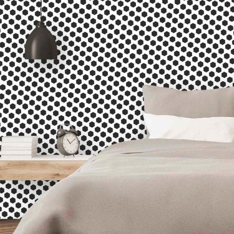 Papel de Parede Adesivo Preto e Branco 455