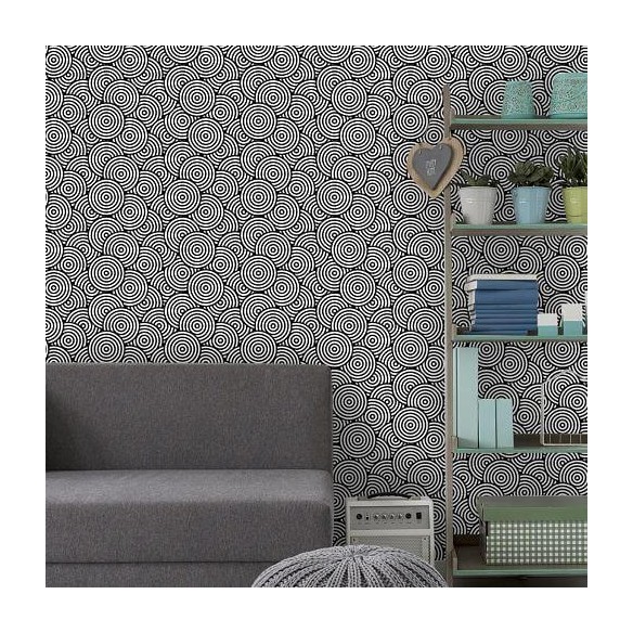 Papel de Parede Adesivo Preto e Branco 58203145