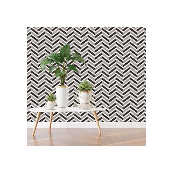 Papel de Parede Adesivo Preto e Branco N4173