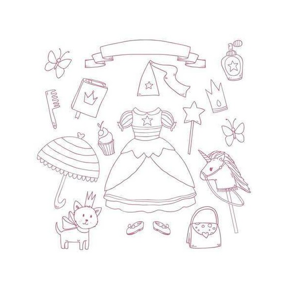 Papel de Parede Adesivo Princesa para Colorir 208246216