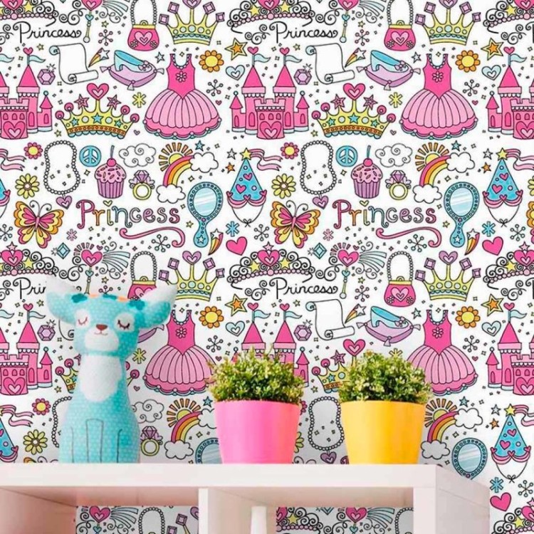 Papel de Parede Adesivo Princesa Rosa 126933701