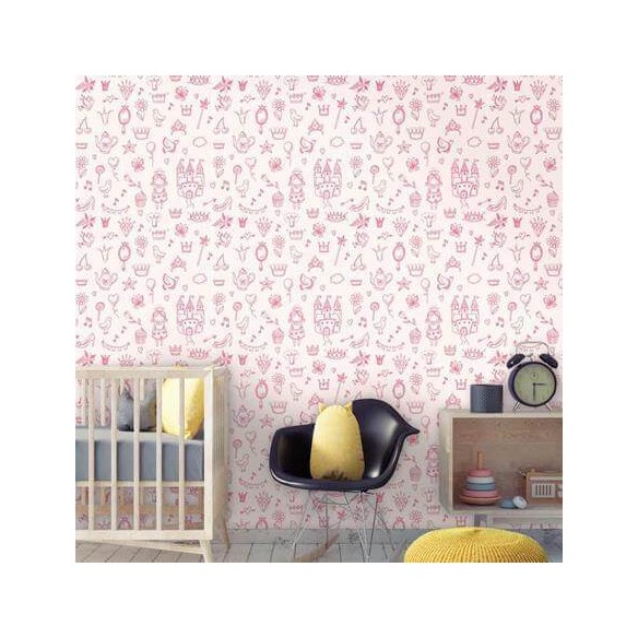 Papel de Parede Adesivo Princesa Rosa 276898322