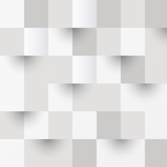 Papel de Parede Adesivo Quadrados 3D Branco e Cinza N08079