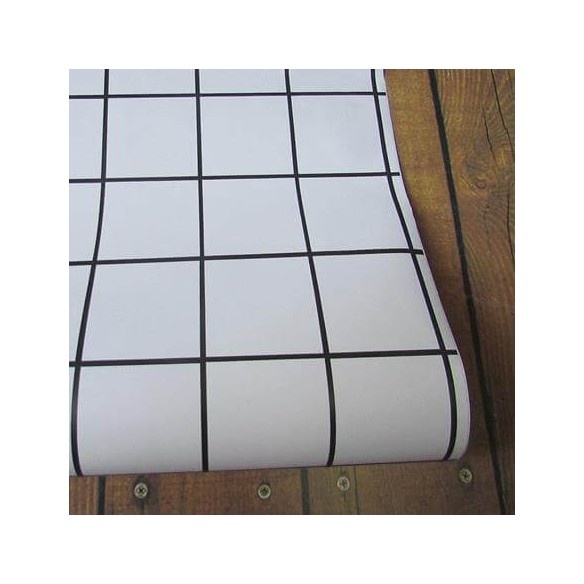 Papel de Parede Adesivo Quadriculado Geométrico Preto Branco 6552543