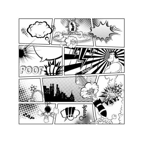 Papel de Parede Adesivo Quadrinhos PB 1234723