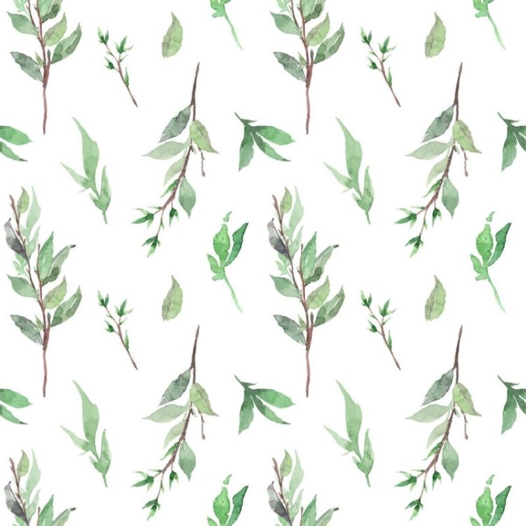 Papel de Parede Adesivo Ramops de folhas em...