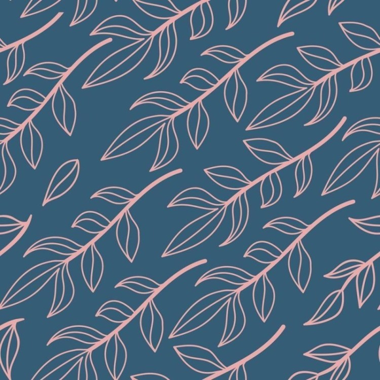 Papel de Parede Adesivo Ramos Azul e Rosa N08072