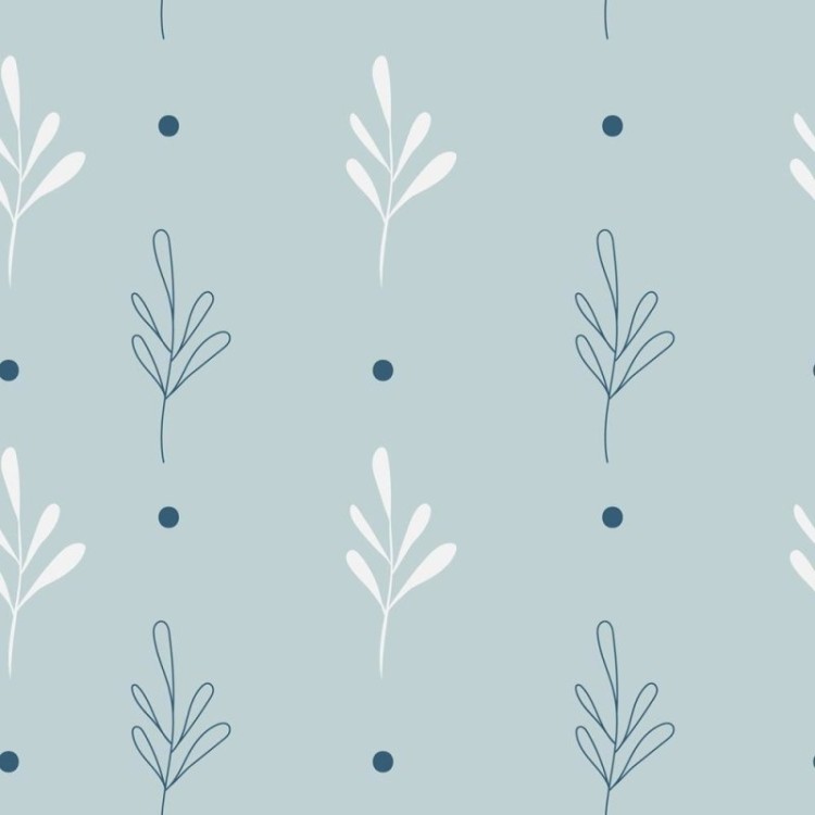 Papel de Parede Adesivo Ramos Minimalista c/...
