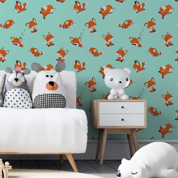 Papel de Parede Adesivo Raposa Catoon Ifantil N05066