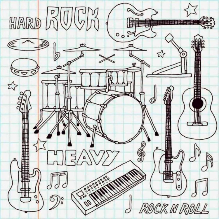 Papel de Parede Adesivo Rascunho Música 198094730