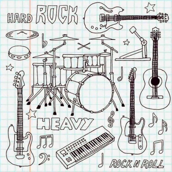 Papel de Parede Adesivo Rascunho Música 198094730
