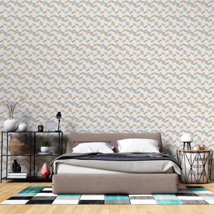 Papel de Parede Adesivo Releitura Chevron...