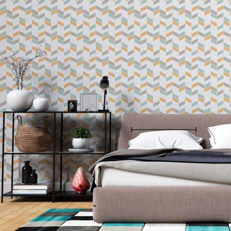 Papel de Parede Adesivo Releitura Chevron...
