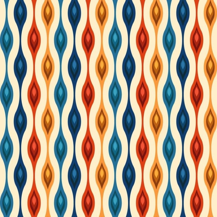 Papel de Parede Adesivo Retrô Abstrato Laranja...