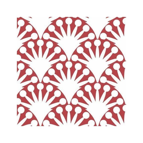 Papel de Parede Adesivo Retrô Abstrato Vermelho 158207