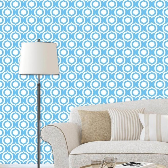 Papel de Parede Adesivo Retrô azul 0226