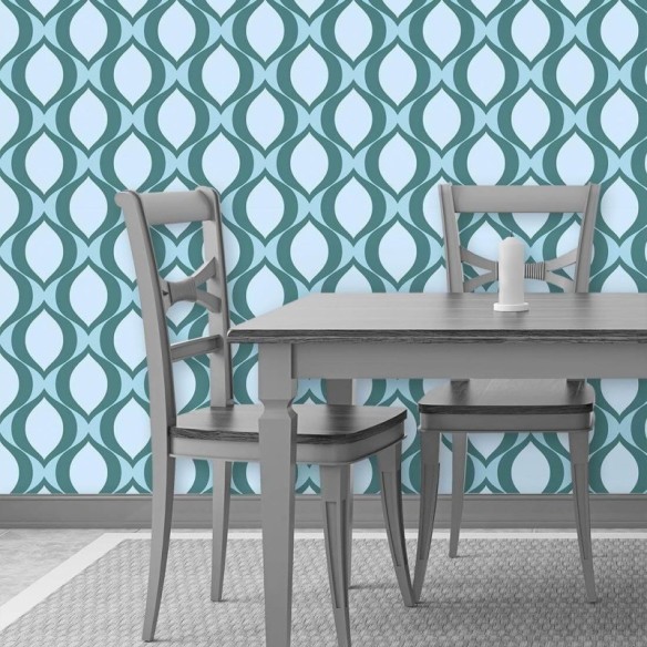 Papel de Parede Adesivo Retrô azul 0242