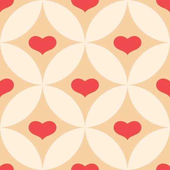 Papel de Parede Adesivo Retrô Coração 0236