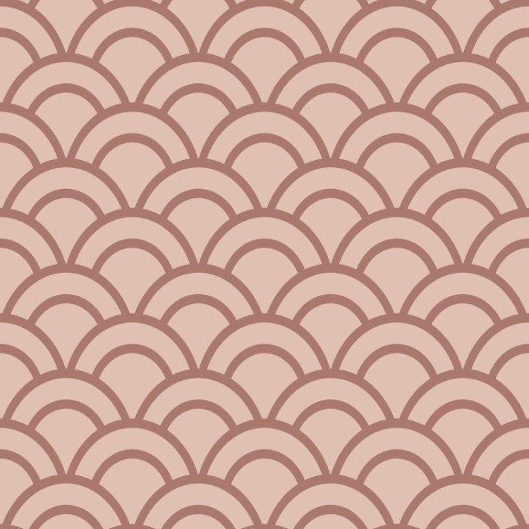 Papel de Parede Adesivo Retrô Curvas Rosa e...