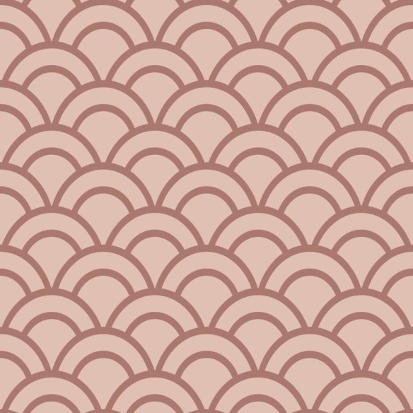 Papel de Parede Adesivo Retrô Curvas Rosa e Marrom N05293