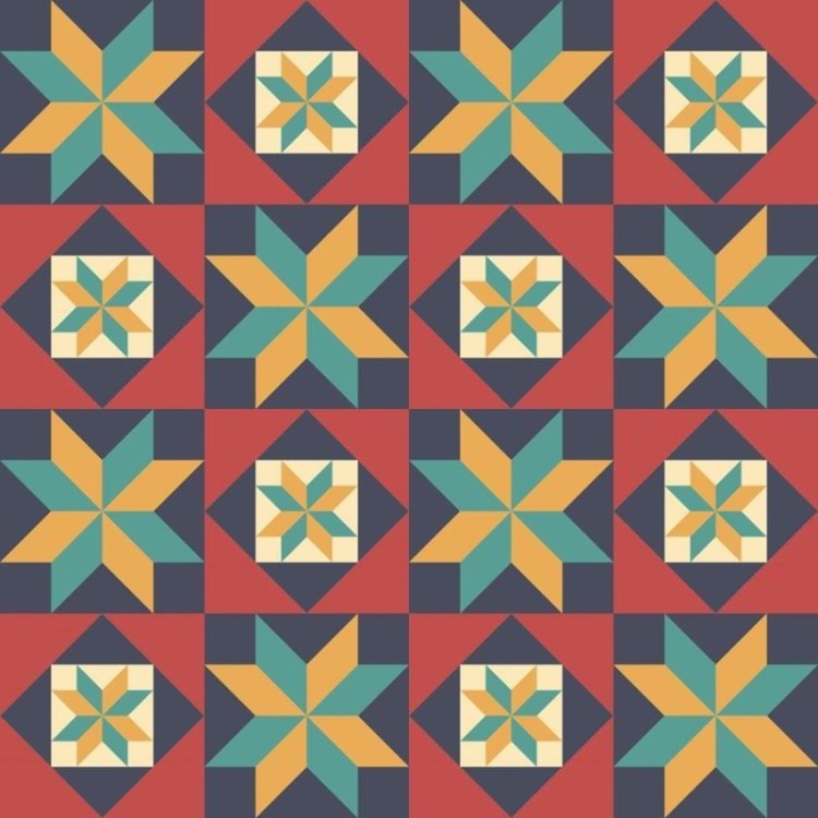 Papel de Parede Adesivo Retrô Estrela N06116