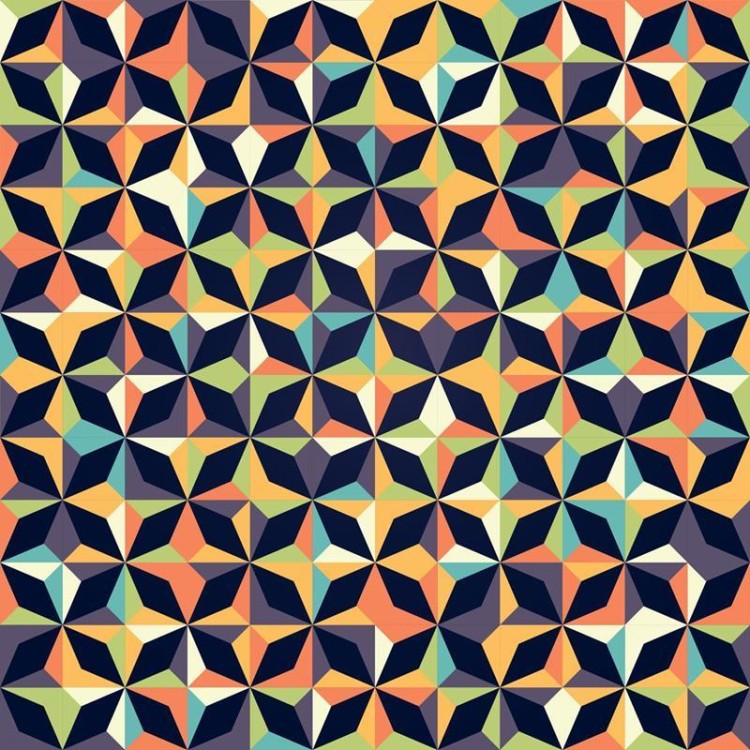 Papel de Parede Adesivo Retrô Geométrico...