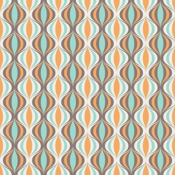 Papel de Parede Adesivo Retrô Geométrico Laranja N04161