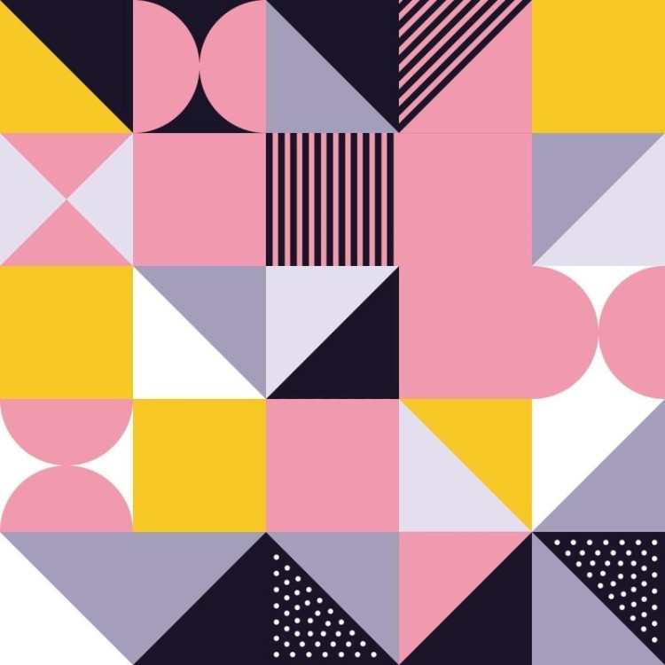 Papel de Parede Adesivo Retrô Geométrico Roxo...