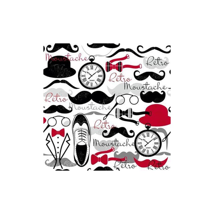 Papel de Parede Adesivo Retrô Mustache 156272687