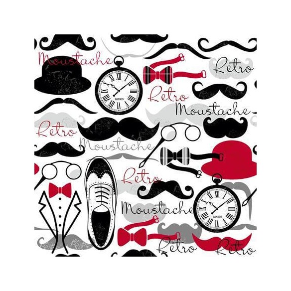 Papel de Parede Adesivo Retrô Mustache 156272687