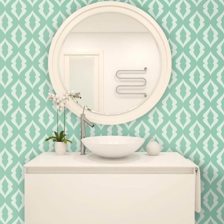Papel de Parede Adesivo Retrô Verde 0224