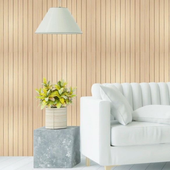 Papel de Parede Adesivo Ripas de Madeira Bege N019024