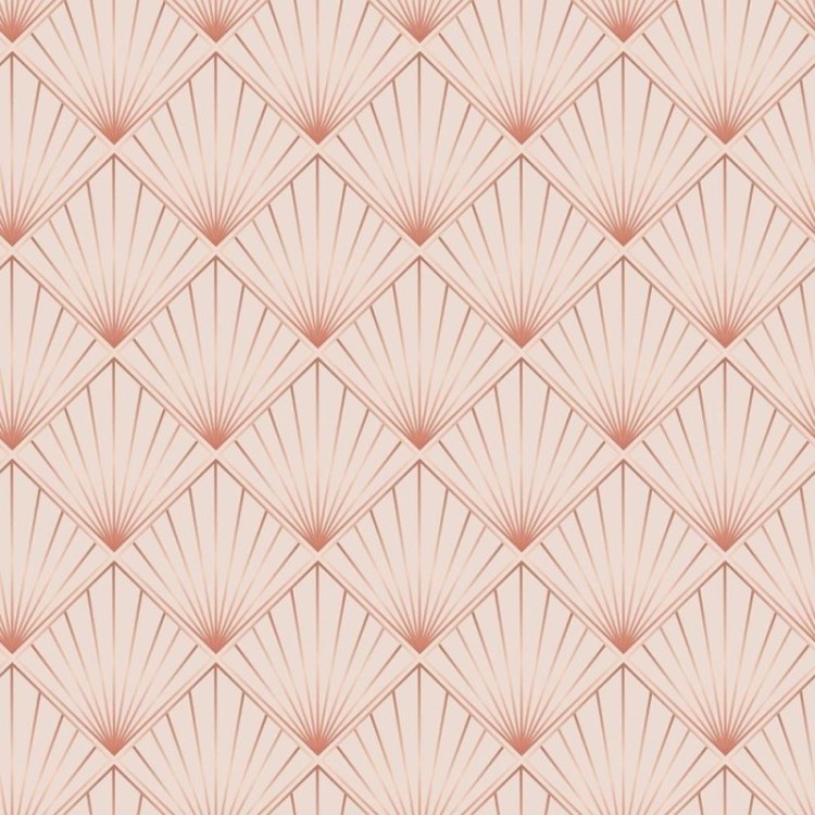 Papel de Parede Adesivo Rosa Geométrico Leque...